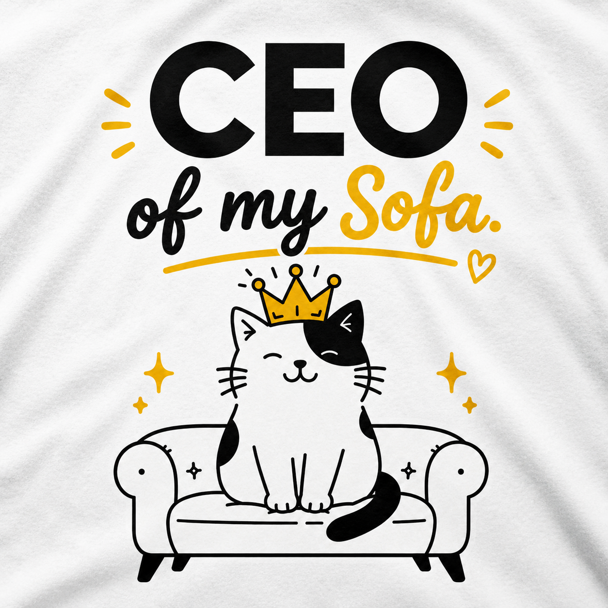 CEO of My Sofa Shirt, Funny Cat Lover T-Shirt, Cute Cat Mom Tee,  Pet Lover Shirt, Cozy Cat Tee
