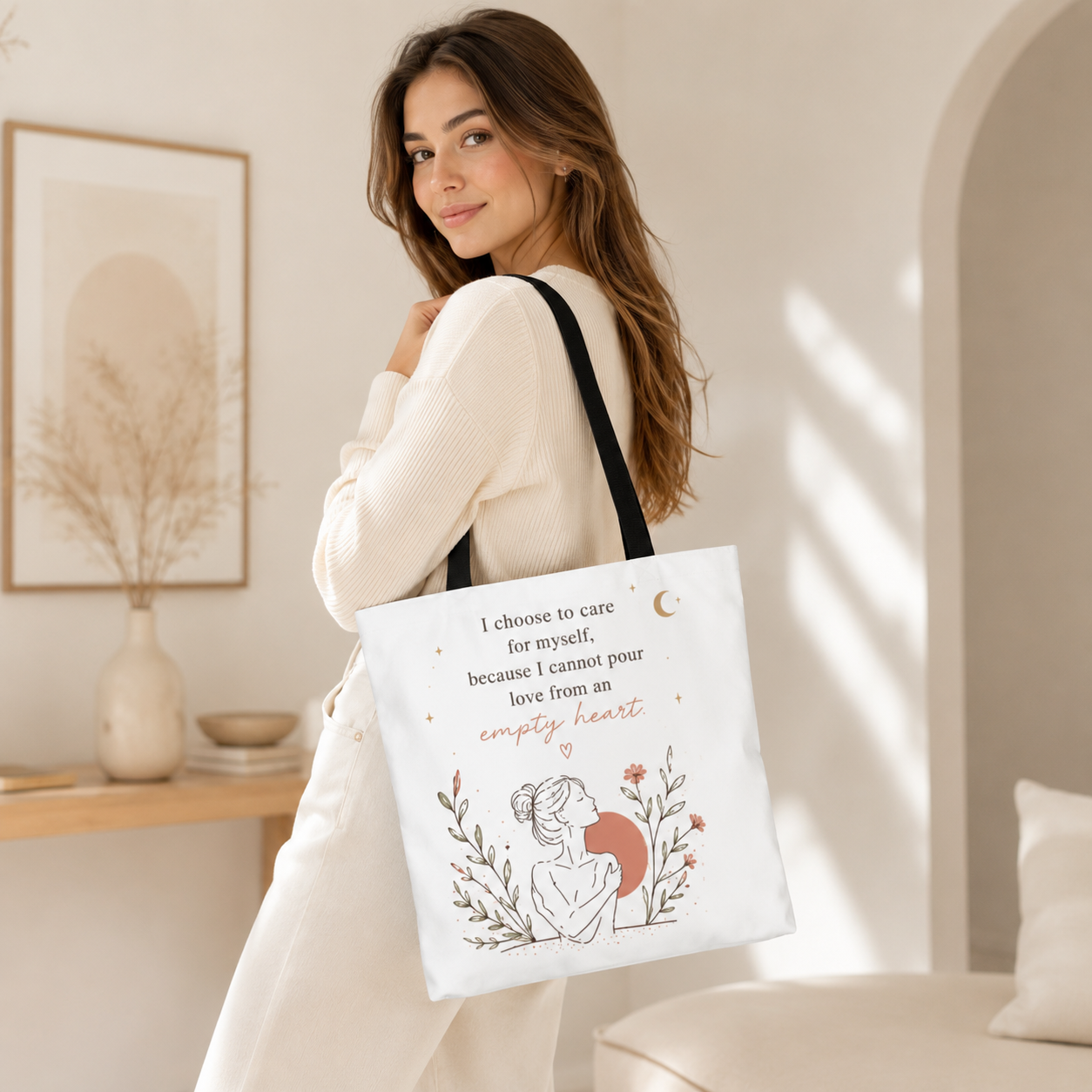 Self-Care Inspirational Tote Bag – I Choose to Care for Myself