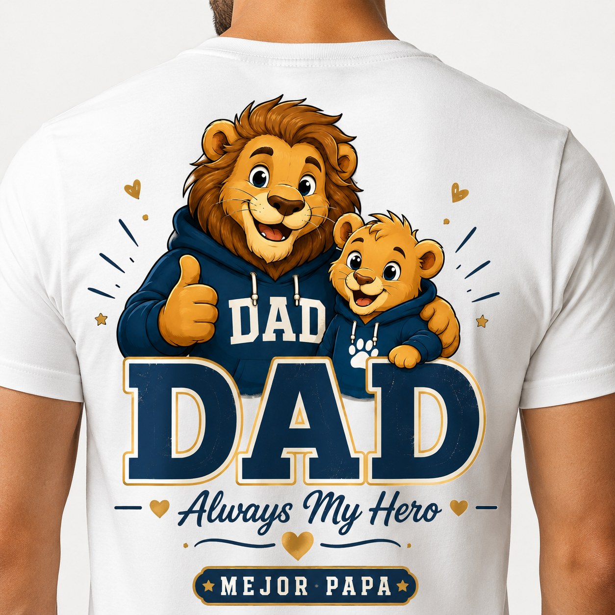 Dad Est 2026 Shirt, New Dad Shirt, Father’s Day Gift, Dad Always My Hero Tee, Lion Dad Shirt, First Time Dad Gift, Dad Back Print Shirt