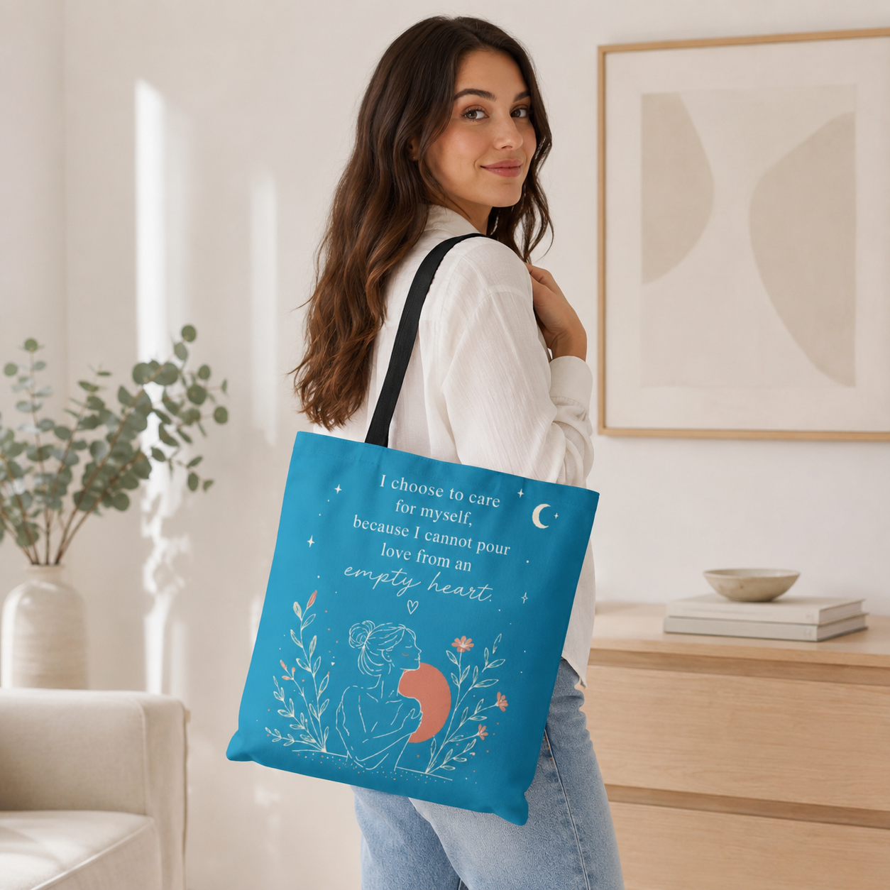 Self-Care Inspirational Tote Bag – I Choose to Care for Myself