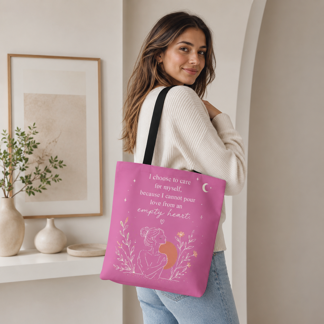 Self-Care Inspirational Tote Bag – I Choose to Care for Myself