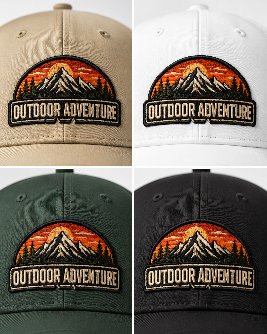 Outdoor Adventure Mountain Hat, DTG Printed Cap for Men, Nature Landscape Baseball Cap, Hiking Camping Dad Hat, Outdoor Lover Gift